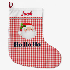 Meia De Natal Grande Personalised Christmas Stocking - Santa Ho Ho Ho