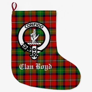 Meia De Natal Grande Personalizável Clan Boyd Crest e Tartan