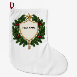 Meia De Natal Grande Personalized Family Crest Christmas Stocking