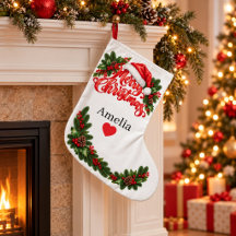 Personalized Merry Christmas Santa Hat Stocking