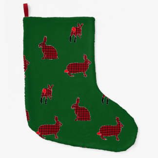 Meia De Natal Grande Pestanejamento de coelhos de madeira