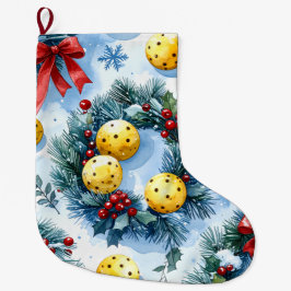 Meia De Natal Grande Pickleball Christmas themed