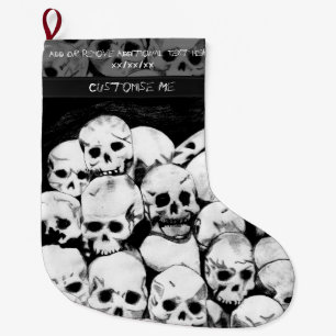 Meia De Natal Grande Pilha-O-Crânios