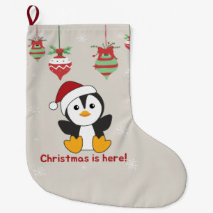 Meia De Natal Grande Pinguim Natal Neve Pinguins Pinguins Lar