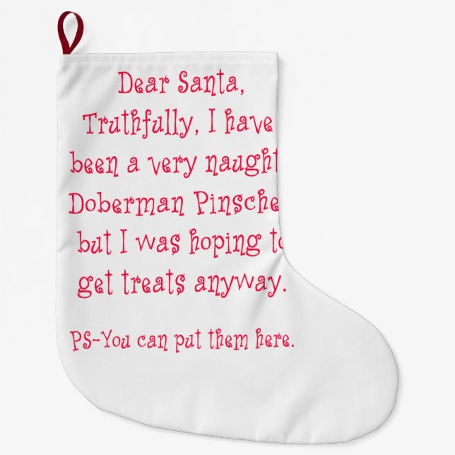 Meia De Natal Grande Pinscher impertinente do Doberman (Frente)