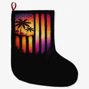Meia De Natal Grande Pôr do Sol de Verão American Vintage 4 de Julho