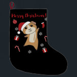 Meia De Natal Grande Porcos-guineenses Animais de inverno<br><div class="desc">A cobaia de Natal com luzes de fadas. Animais engraçados com presentes para as férias. Também é engraçado para o Natal em julho. Os porcos da Guiné são animais bonitos e perfeitos para o Natal.</div>