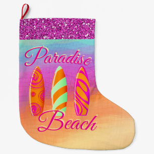 Meia De Natal Grande Pranchas de Surf do Paraíso Beach