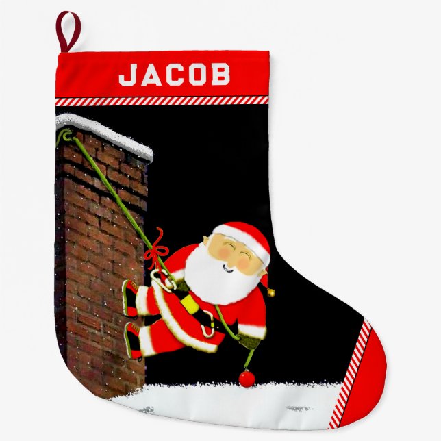 Meia De Natal Grande Presente de Feriado de Escalada de Rock (Frente)