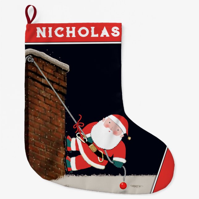 Meia De Natal Grande Presente de Feriado de Escalada de Rock (Frente)