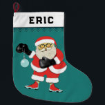Meia De Natal Grande Presente de Feriado in a box<br><div class="desc">Criativo boxing temático de Natal com presentes de Natal com Papais noeis de boxer vestindo luvas. Para personalizar o texto de edição para adicionar o nome do seu fã favorito de esporte pugilista ou boxing.</div>
