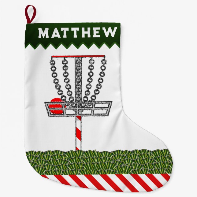 Meia De Natal Grande Presente de Férias de Disc Golf (Frente)