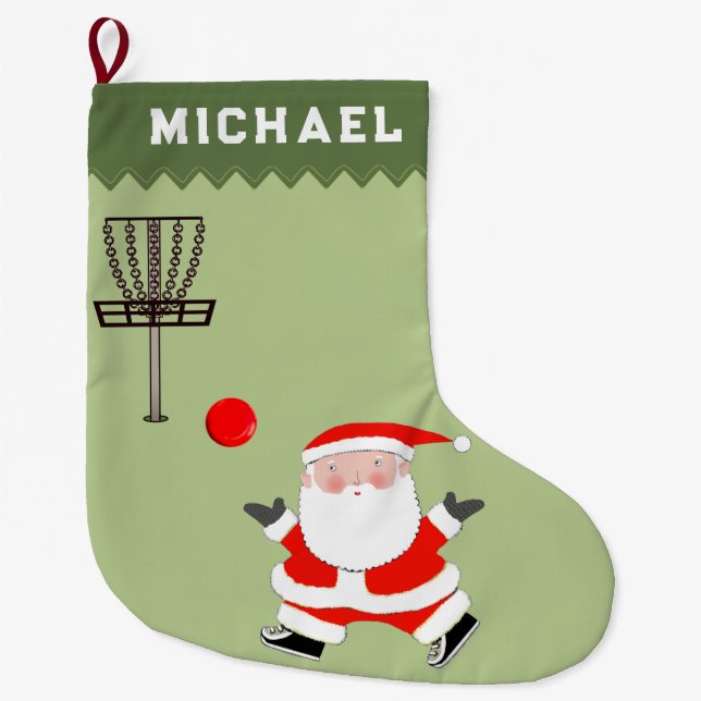 Meia De Natal Grande Presente de Férias de Disc Golf (Frente)