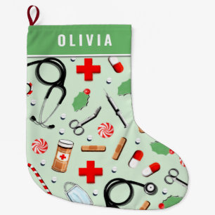 Meia De Natal Grande Presente de Férias de Enfermeira Personalizado