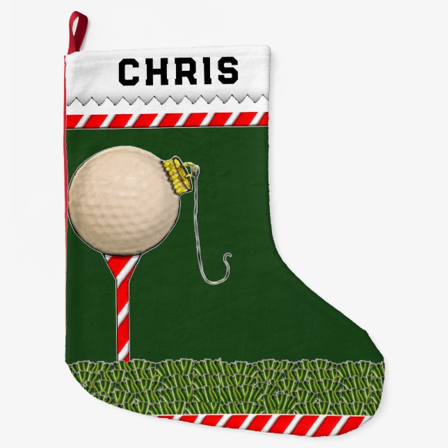 Meia De Natal Grande Presente de Férias de Golfe Personalizado (Frente)