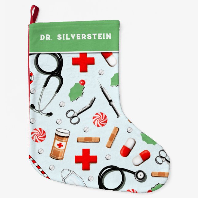 Meia De Natal Grande Presente de Férias para Médico (Frente)