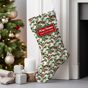 Meia De Natal Grande Presente de Nome Personalizado de Estoque de Natal