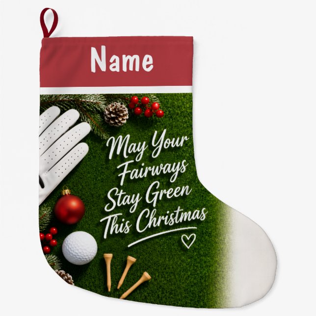 Meia De Natal Grande Presentes de Natal de Golfe Personalizados (Frente)