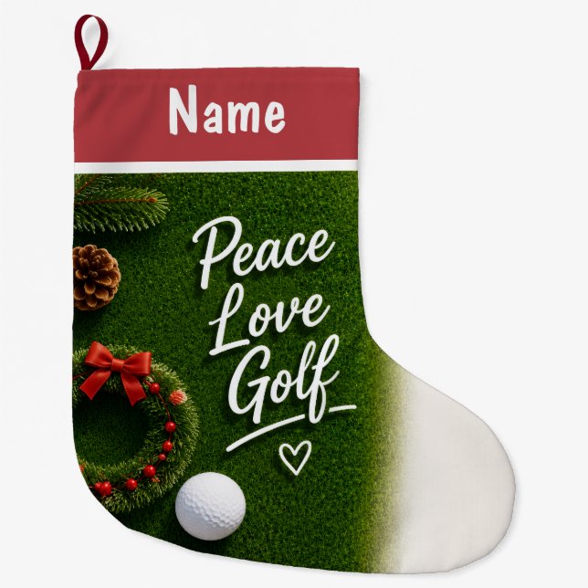 Meia De Natal Grande Presentes de Natal de Golfe Personalizados (Frente)