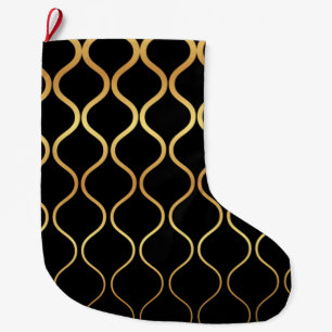 Meia De Natal Grande Preto, ouro, legal, tendência, desenho abstrato re