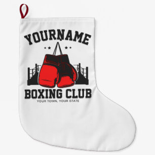 Meia De Natal Grande Pro Boxer ADD NAME - Luvas vermelhas Formação em A
