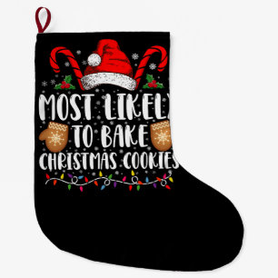Meia De Natal Grande Provavelmente Assa Biscoito de Natal Família Xmas