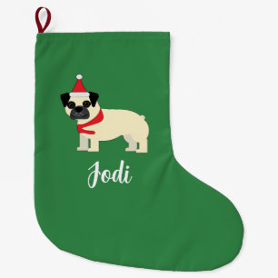 Meia De Natal Grande Pug do Natal