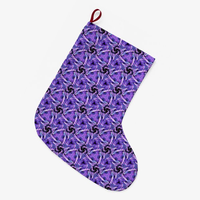 Meia De Natal Grande Pulso Violeta (Frente (Pendurada))