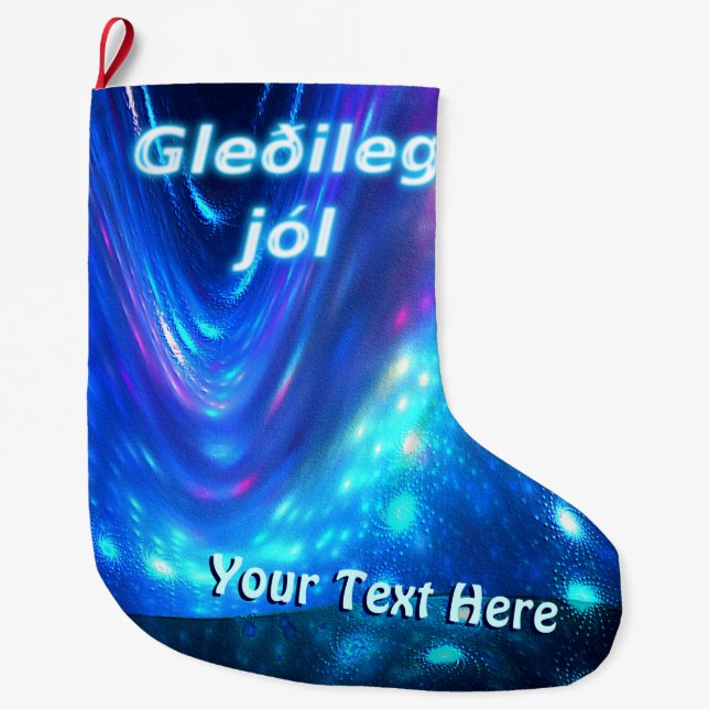 Meia De Natal Grande Qaanaaq - Luzes Nortes (Frente)