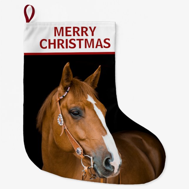 Meia De Natal Grande Quartercavalo Merry Christmas Stocks (Frente)