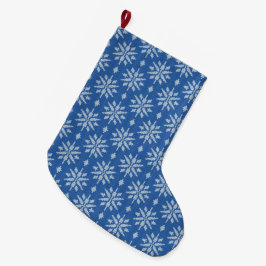 Meia De Natal Grande Queda de Neve Tricô