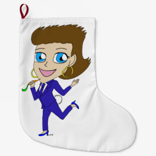 Meia De Natal Grande rabo de coelho chibi