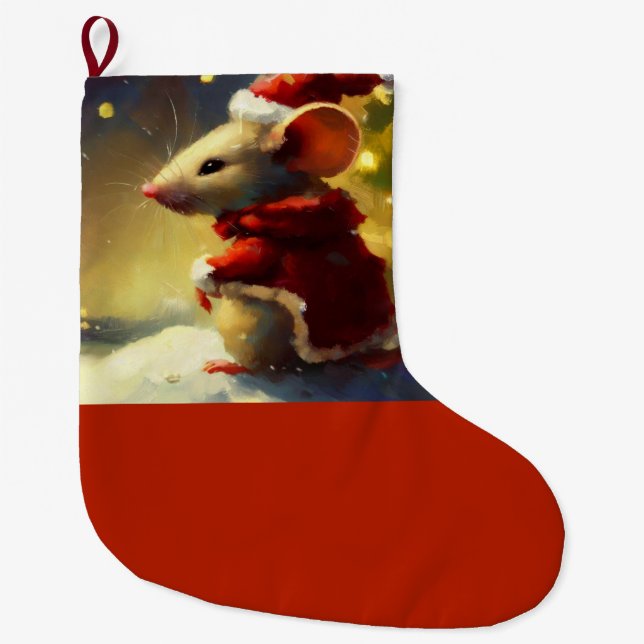 Meia De Natal Grande Rato de Natal 4 (Frente)
