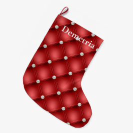 Meia De Natal Grande Red Diamond Tufts Natal