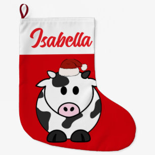 Meia De Natal Grande Red Feliz Natal OX - Vaca de estimação Santa hat X