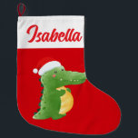 Meia De Natal Grande Red Felry Christmas Alligator zoo Santa hat Xmas<br><div class="desc">Red Felry Natal Alligator zoo Papais noeis crianças Feriadas</div>