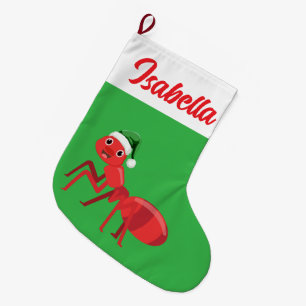 Meia De Natal Grande Red Felry Christmas Green ant Santa hat Xmas