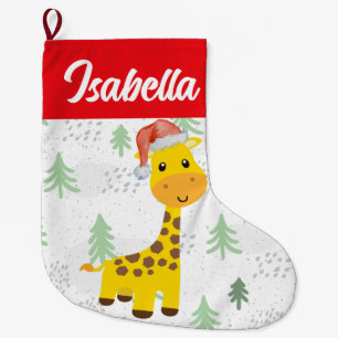 Meia De Natal Grande Red Felry Natal Girafa Papais noeis Feriados