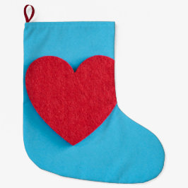 Meia De Natal Grande Red Love Heart