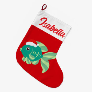 Meia De Natal Grande Red Merry Natal Dourado Papai Noel