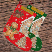 Red Vintage Gingerbird Man, Tree, Natal