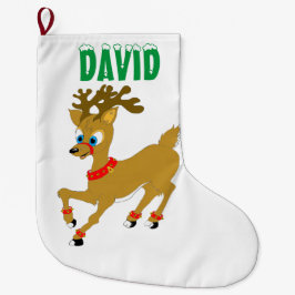 Meia De Natal Grande Reindeer de Natal