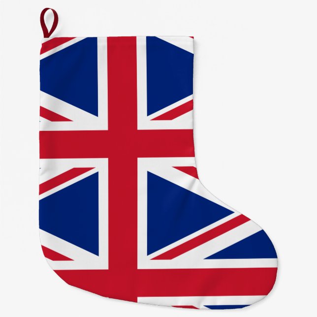 Meia De Natal Grande Reino Unido (Bandeira Britânica) (Union Jack) (RU) (Frente)