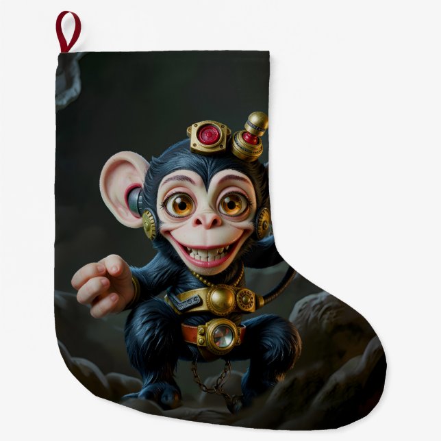 Meia De Natal Grande Relógio Guardião da Caverna – O Macaco Sussurrante (Frente)