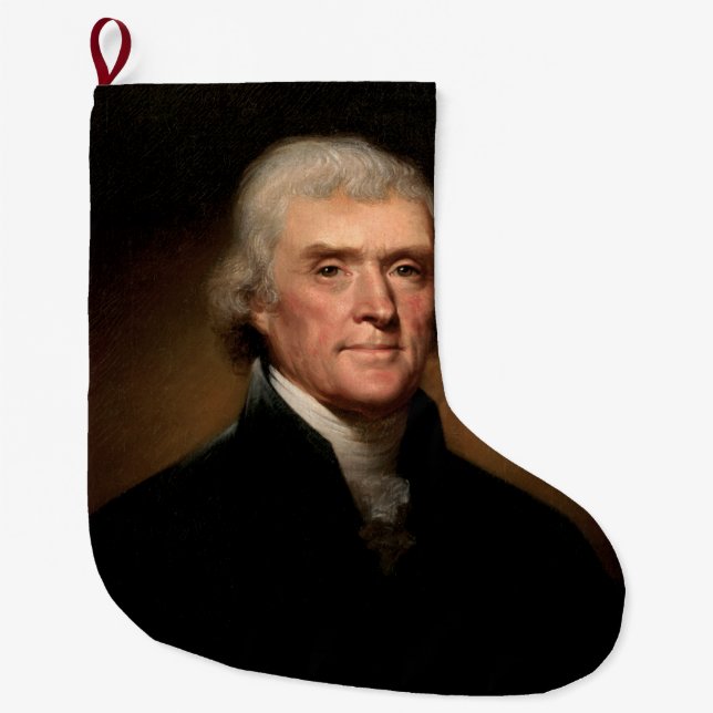Meia De Natal Grande Retrato de Thomas Jefferson (por Rembrandt Peale) (Frente)