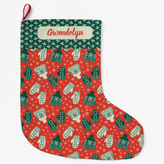 Meia De Natal Grande Retro Vibe Hats & Mittens Natal Stocks