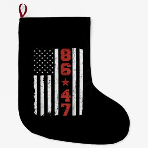 Meia De Natal Grande Retro Vintage EUA Flag 86 47 Anti Trump