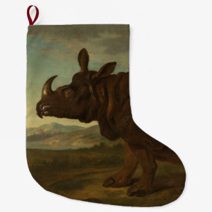 Meia De Natal Grande Rinocerontes (por Jean-Baptiste Oudry)