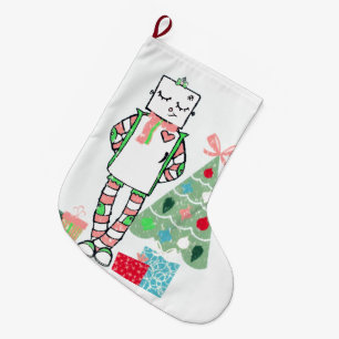 Meia De Natal Grande Robô do feriado, árvore, & estoque adoráveis do