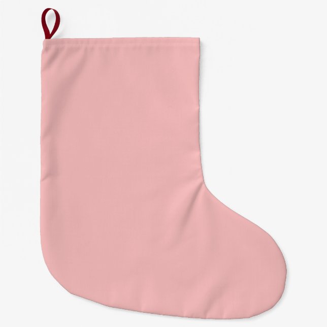 Meia De Natal Grande Rosa Bebê (Frente)